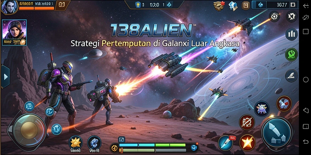 Tampilan gameplay epik 138ALIEN dalam pertempuran strategis luar angkasa.