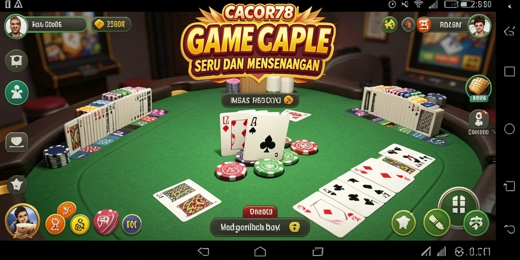 Menampilkan gameplay Gaple yang seru dan interaktif.