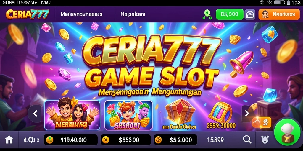 Screenshot CERIA777 menampilkan pengalaman bermain Slot yang mendebarkan.