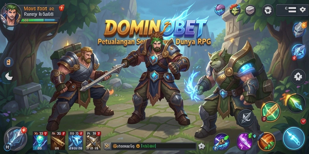 Tangkapan layar DOMINOBET menunjukkan aksi pertarungan yang seru dalam RPG.