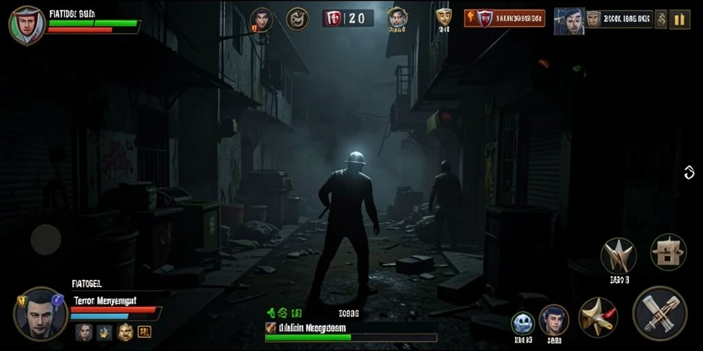 Tampilkan gameplay menakutkan di dalam kegelapan.