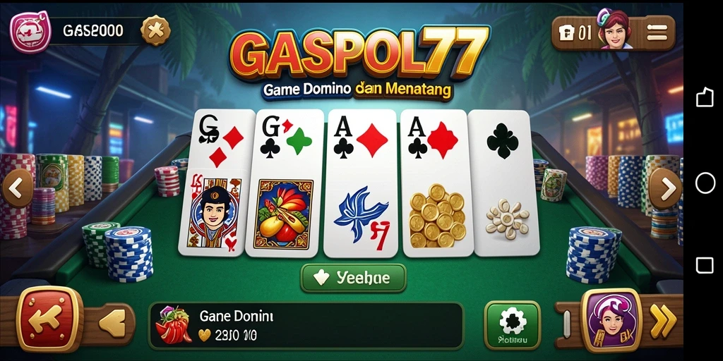 Tampilan seru gameplay GASPOL77 dalam permainan Domino.