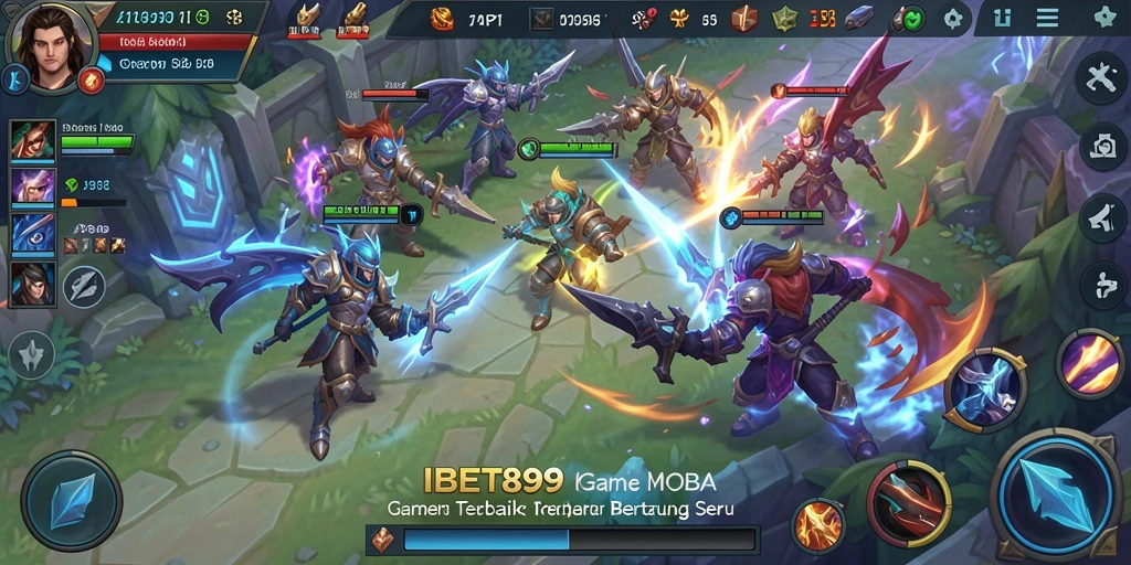 Gambar menampilkan aksi seru dari gameplay MOBA IBET899.