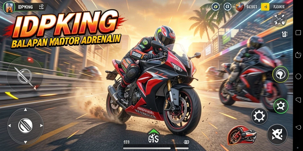 Gameplay seru balapan motor di IDPKING.
