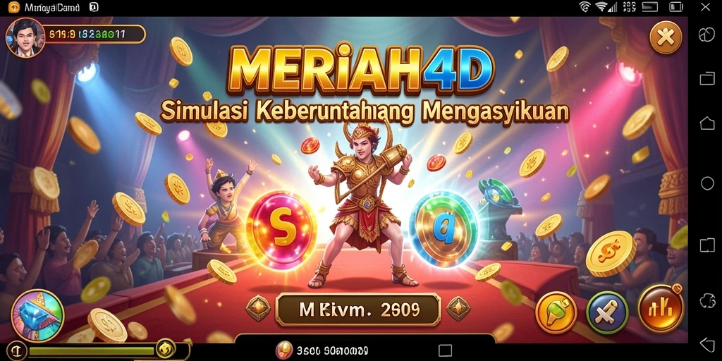 Screenshot gameplay <strong>MERIAH4D</strong> yang menampilkan pengalaman simulasi keberuntungan.