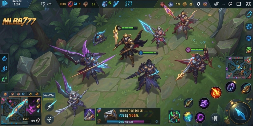 Tampilan gameplay menarik dari MLBB777 saat pertempuran tim.