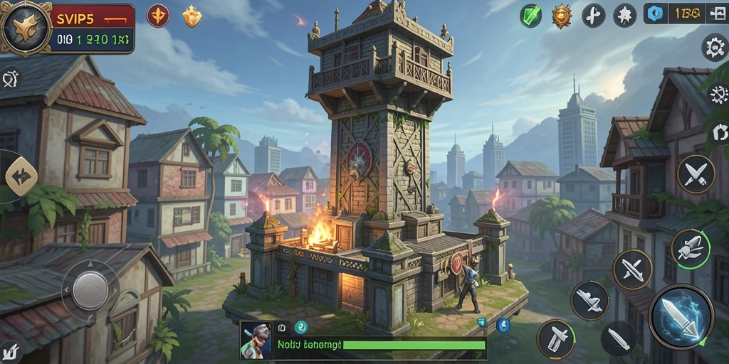 Gameplay strategis menara pertahanan yang penuh aksi.