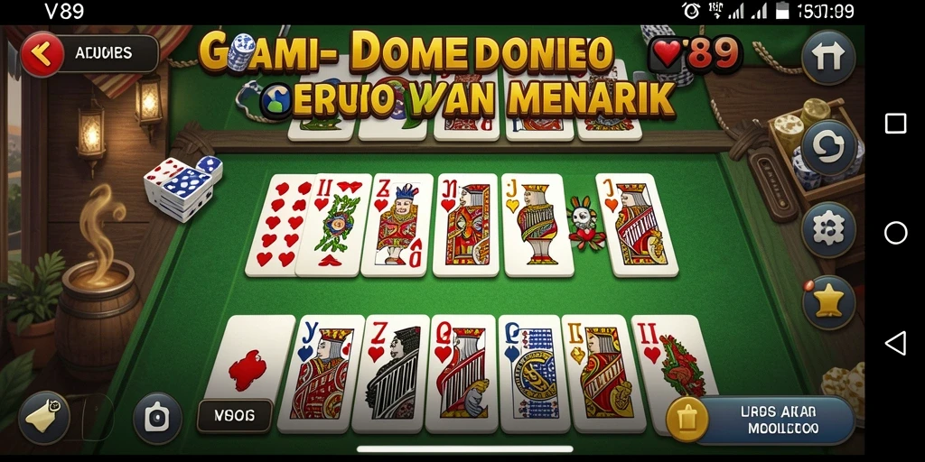 Tampilan screenshot dari gameplay seru Domino di V89.