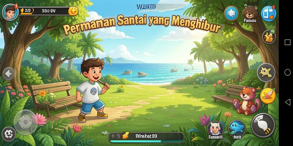 Screenshot utama menunjukkan gameplay santai WAK89 yang menghibur.